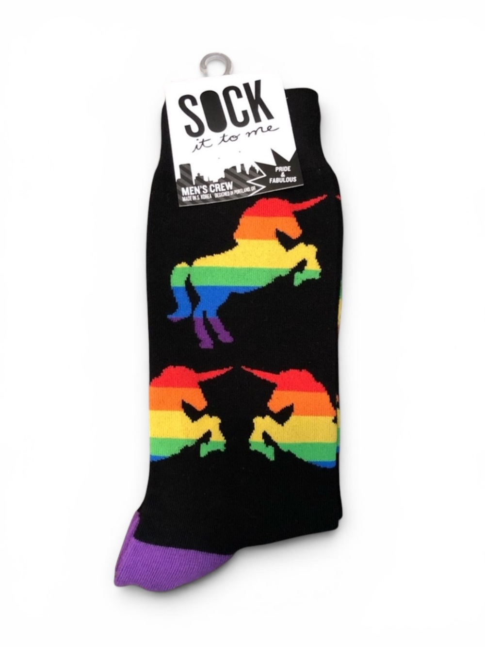 Sock-it-to-me Unicorn 🌈 Rainbow Crew Socks LGBTQ Gay Lesbian Pride & Fabulous